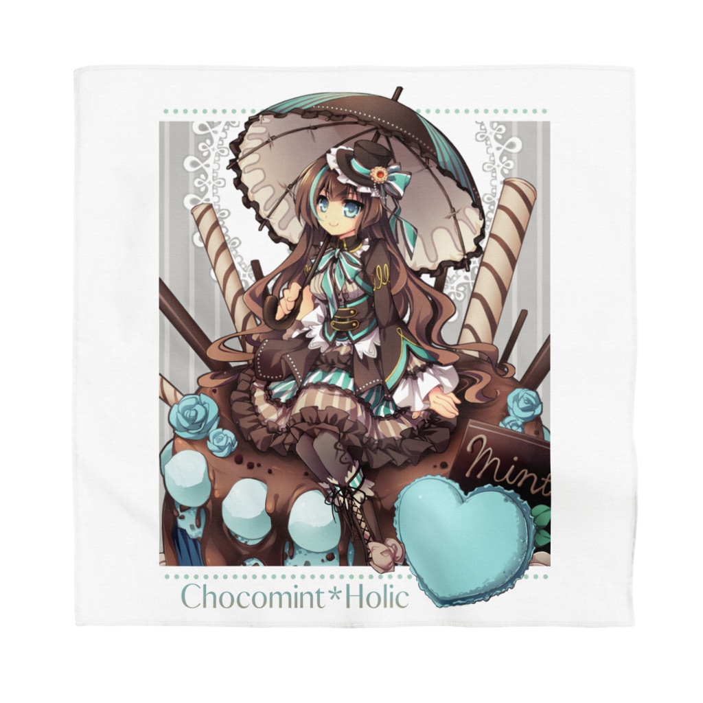 月蝕ざっか店＠SUZURI🇺🇦のChocomint*Holic-淡色ボディ向き版（文字濃色） Bandana