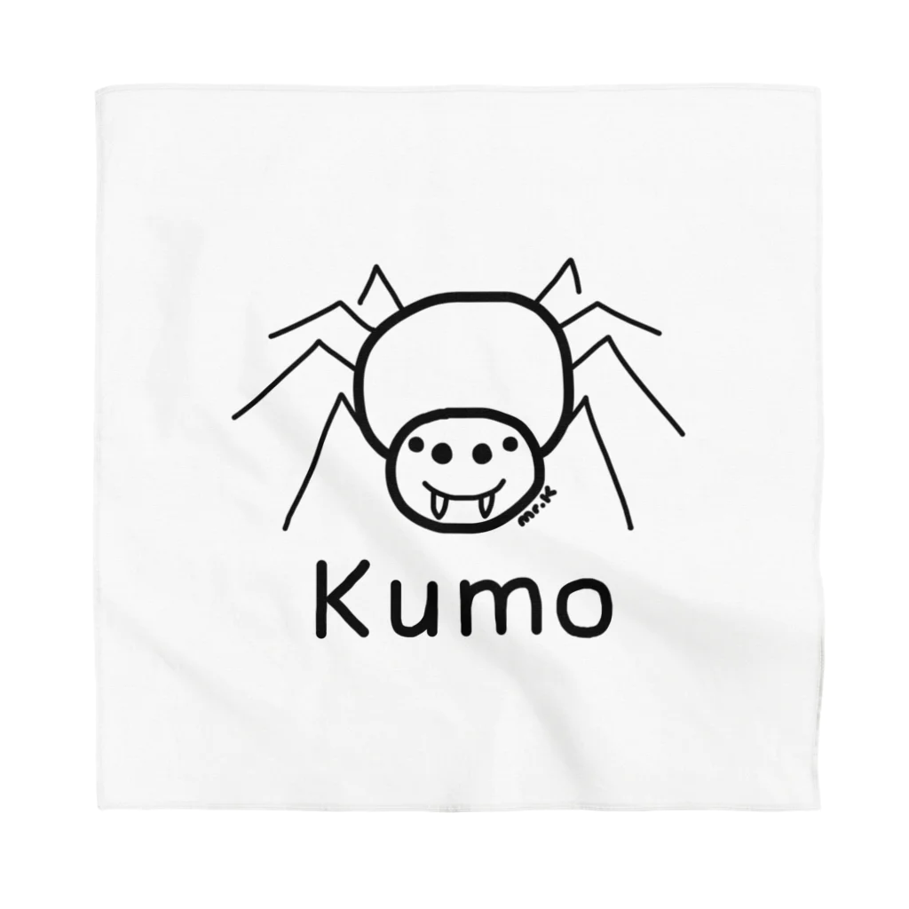 MrKShirtsのKumo (クモ) 黒デザイン バンダナ