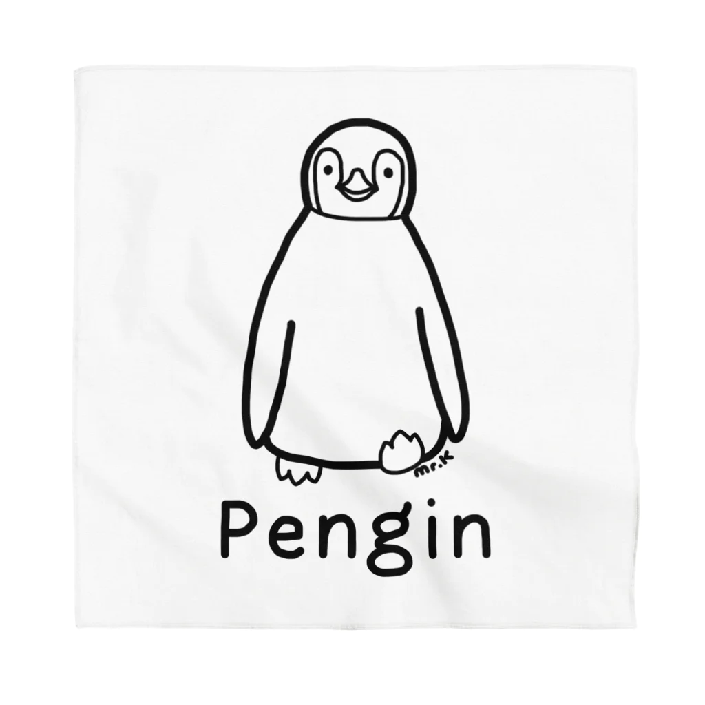 MrKShirtsのPengin (ペンギン) 黒デザイン Bandana