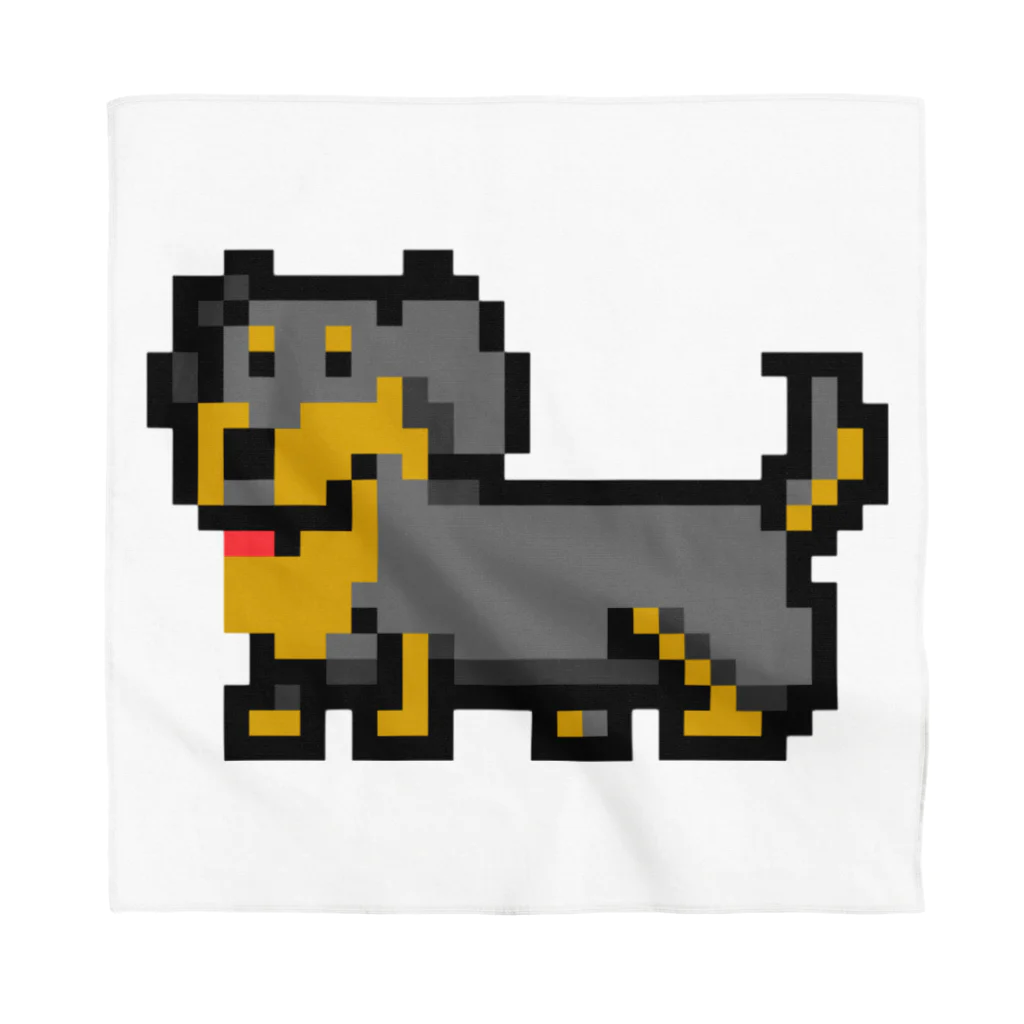 たばちひらんどのおみせのドット絵犬（ミニチュアダックス） Bandana