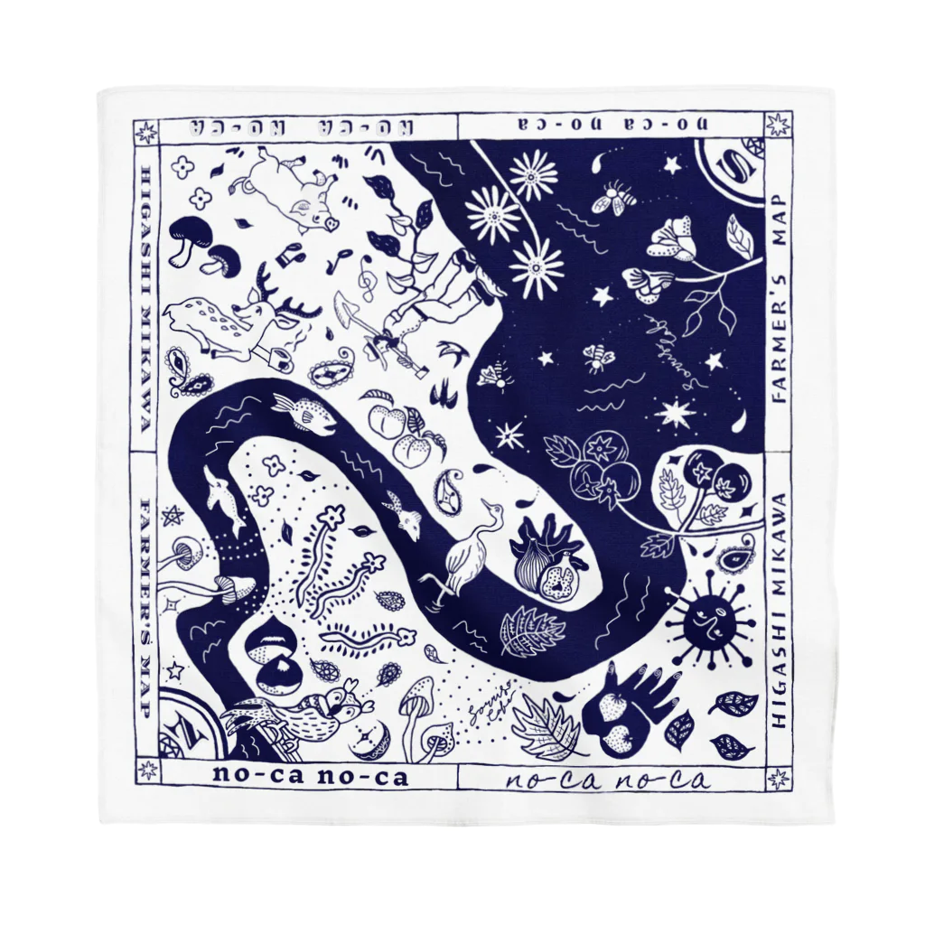 ISHITAのHIGASHI MIKAWA FARMER'S MAP Bandana