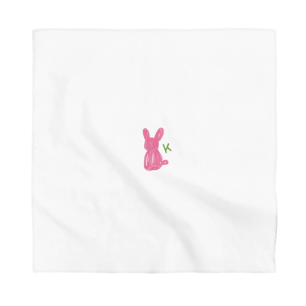 そらもようのイニシャルK ピンクうさぎ 後ろ姿🐰 Bandana