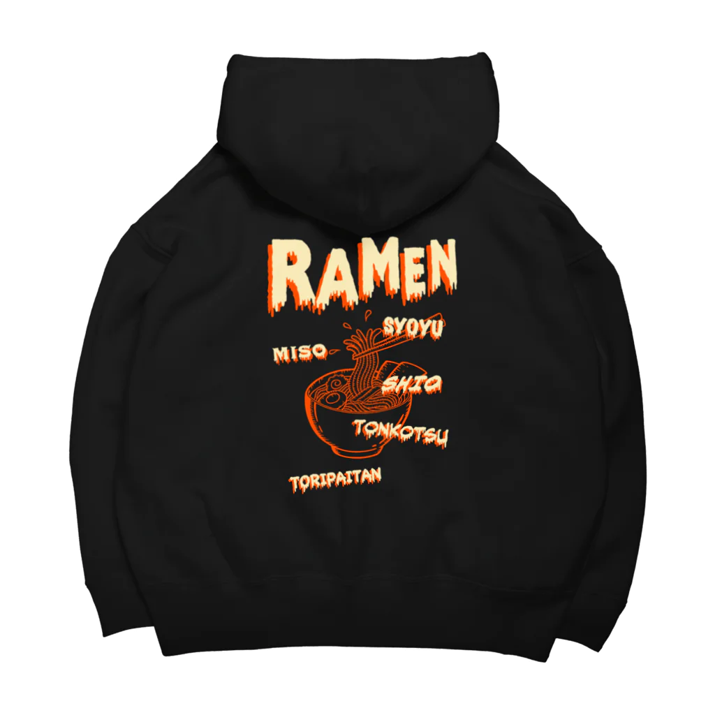 Siderunの館 B2の【バックプリント】ホラーデザインチックなラーメン Big Hoodie