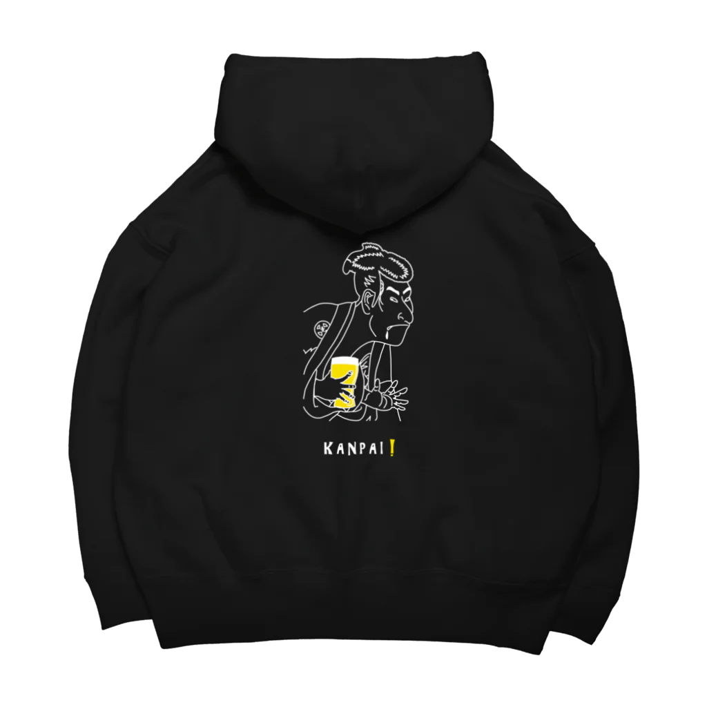 ビールとアート TM-3 Designの名画 × BEER（写楽）白線画 Big Hoodie