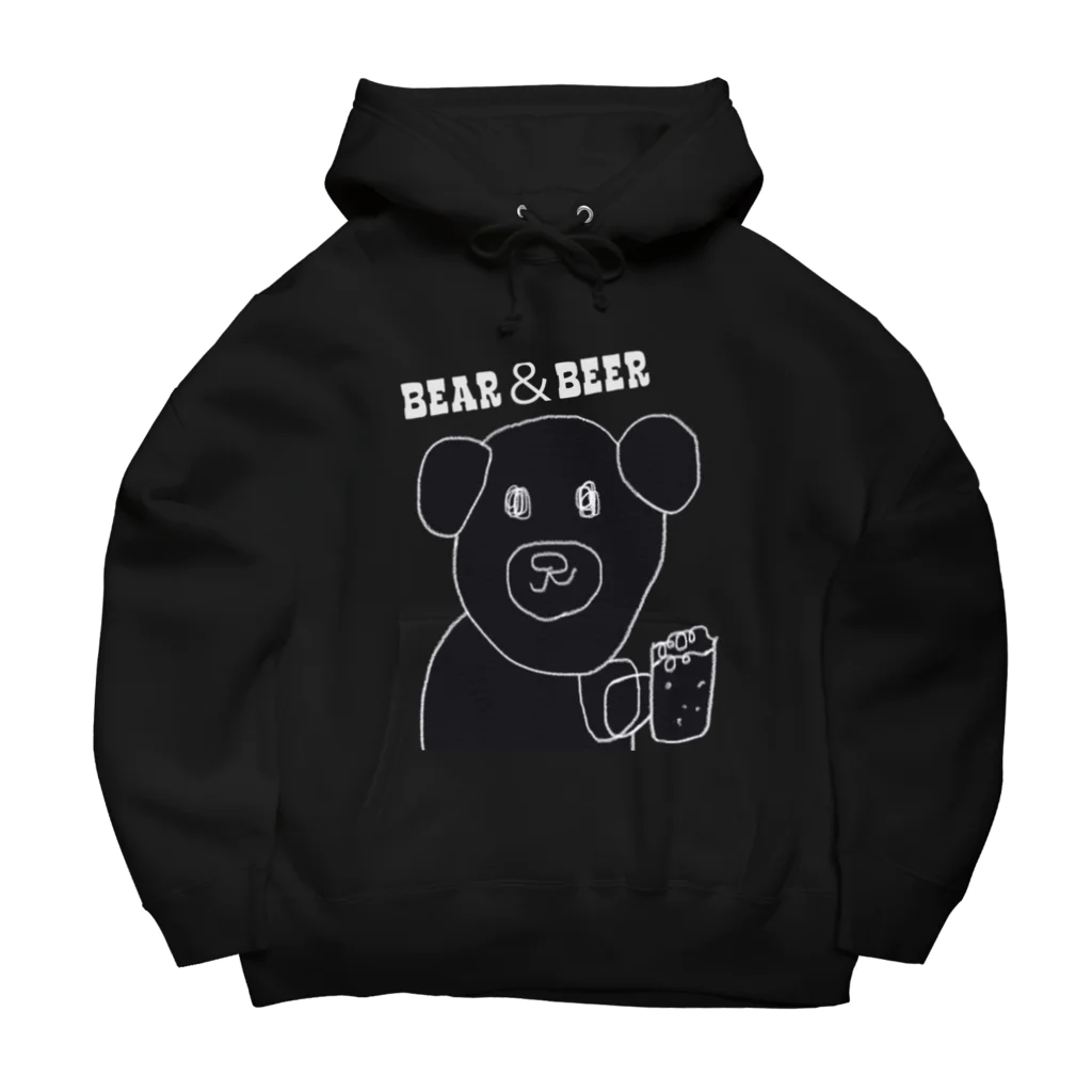 -YAKKOのクマとビール ビッグシルエットパーカー