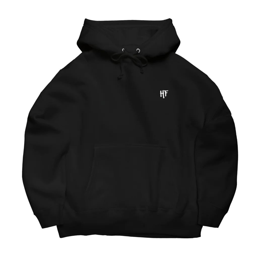 HFのHF バックロゴ　ホワイト Big Hoodie