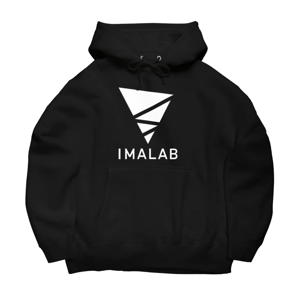 IMALABのNEW LOGO白 ビッグシルエットパーカー