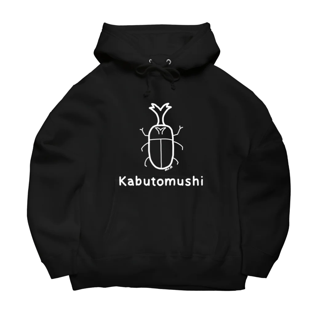 MrKShirtsのKabutomushi (カブトムシ) 白デザイン ビッグシルエットパーカー