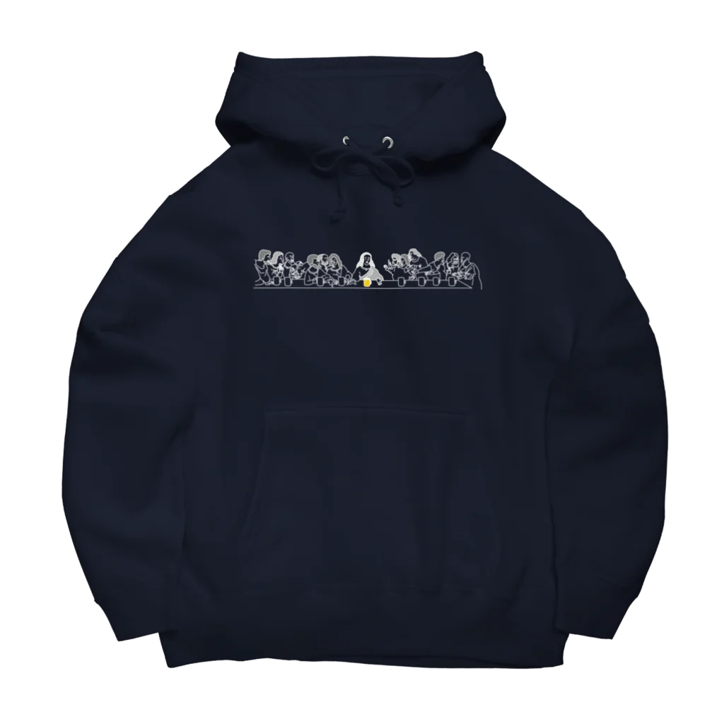 ビールとアート TM-3 Designの名画 × BEER（最後の晩餐）白線画 *文字なしver. Big Hoodie