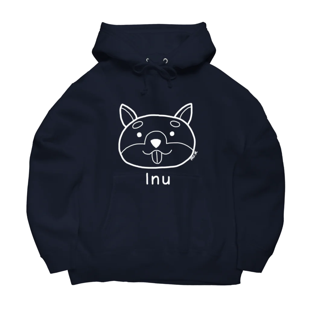 MrKShirtsのInu (犬) 白デザイン ビッグシルエットパーカー