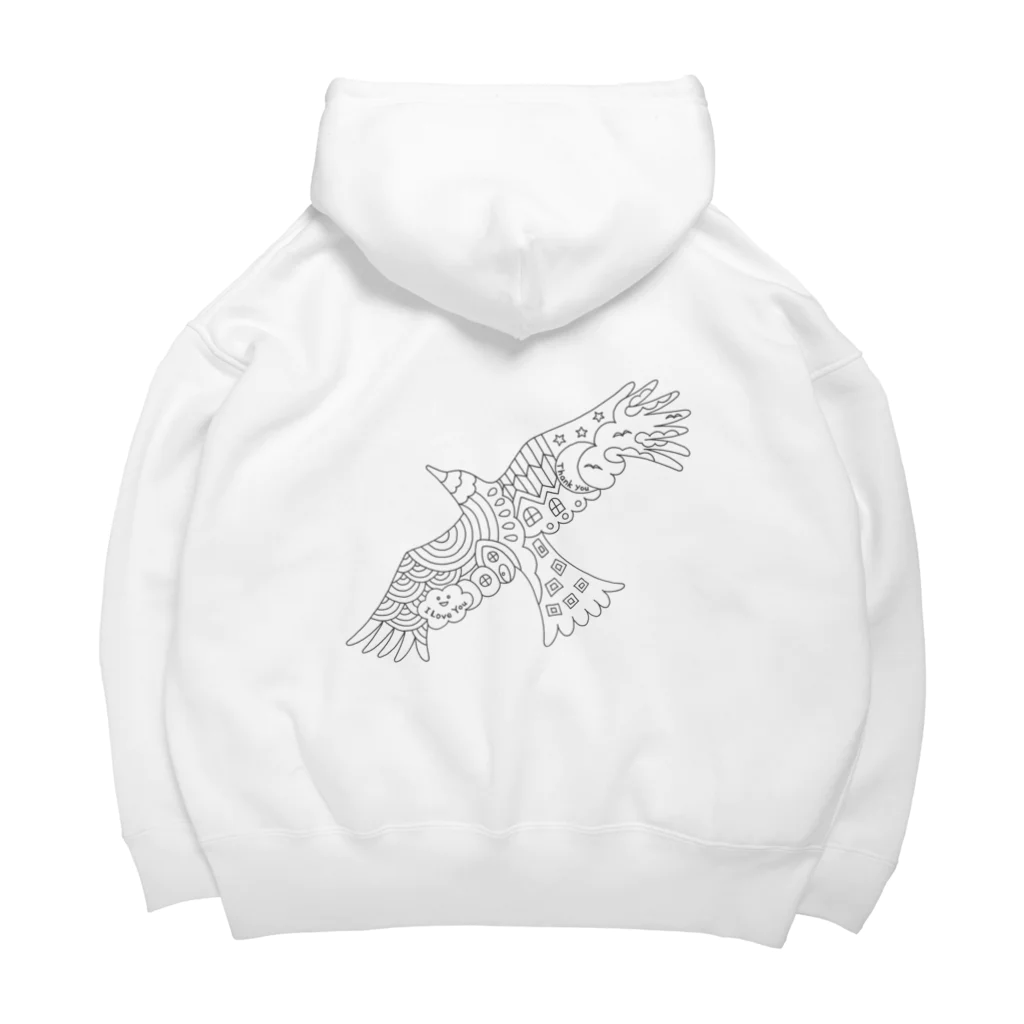 KANAT  LAMHITAの虹色の飛ぶ鳥 Big Hoodie