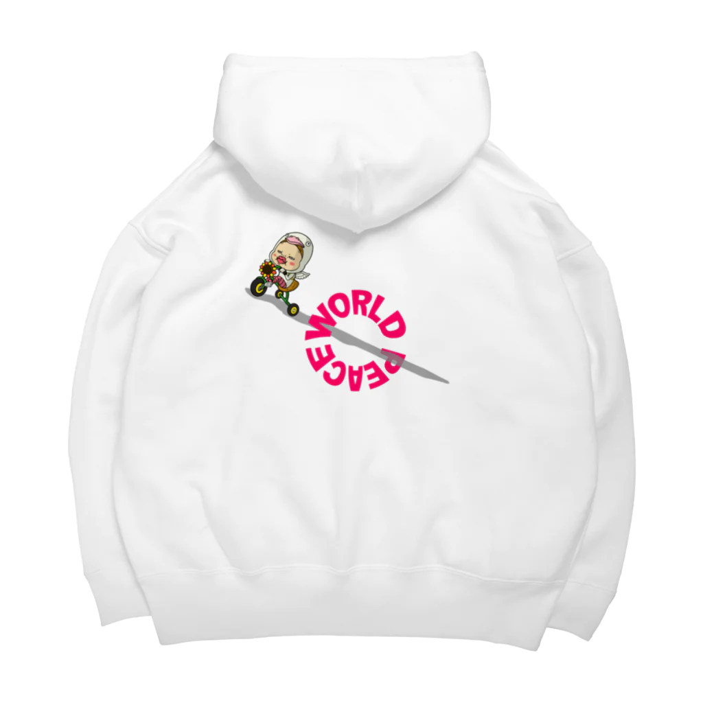 Siderunの館 B2の【バックプリント】世界平和だよ！さげみちゃん（円形文字） Big Hoodie