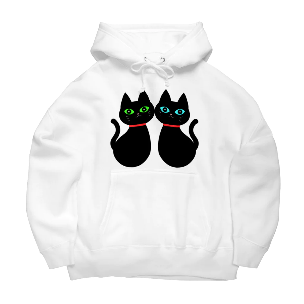 ねむ吉屋の双子の黒猫 Big Hoodie