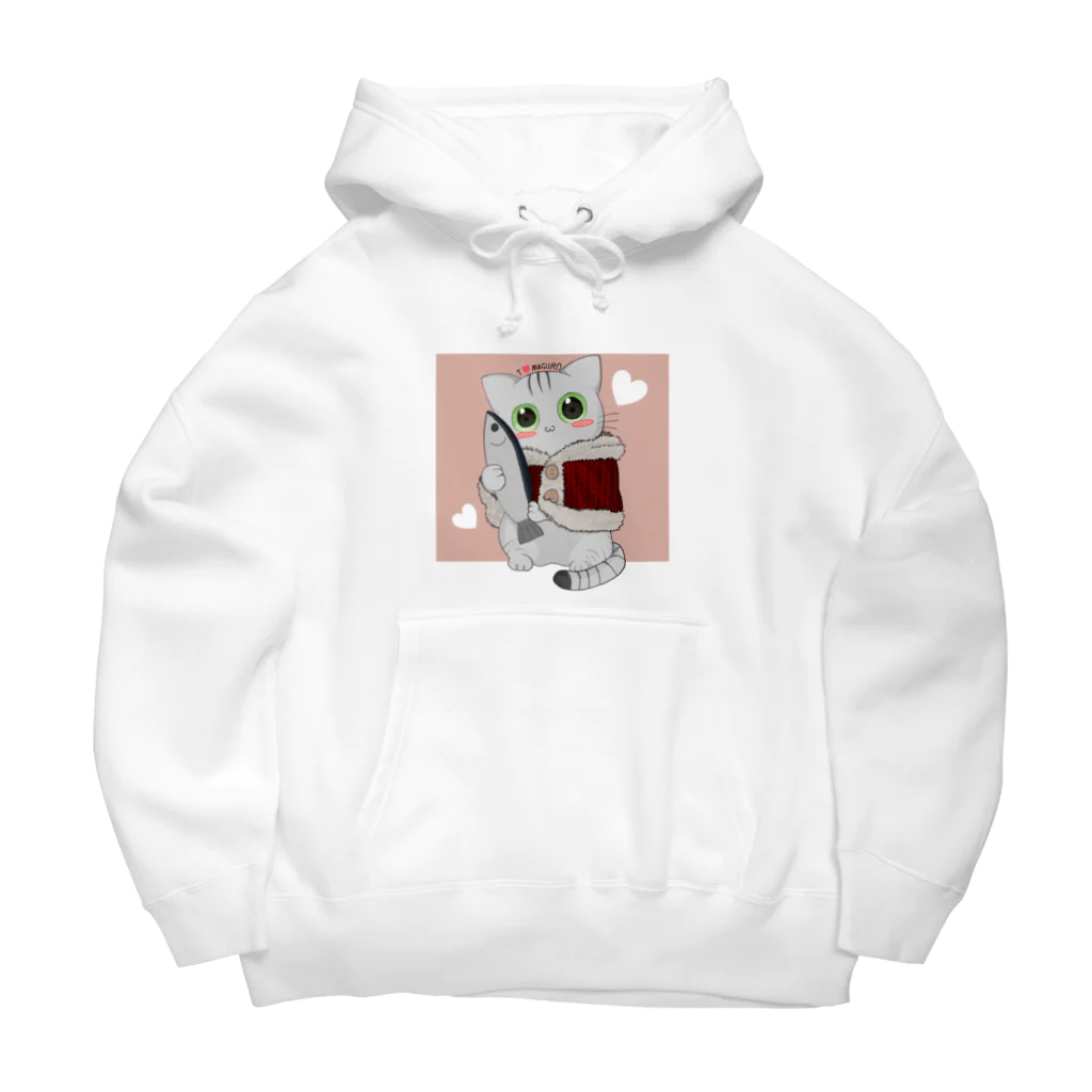 ねこほうチャンネル公式グッズの冬マグロマロちゃん Big Hoodie