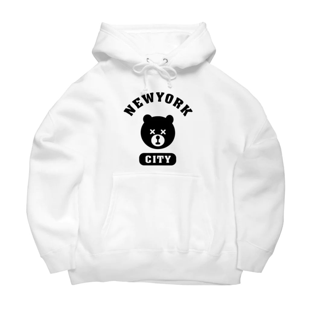 AliviostaのNYC BEAR ニューヨークシティベアー 熊 カレッジロゴ Big Hoodie