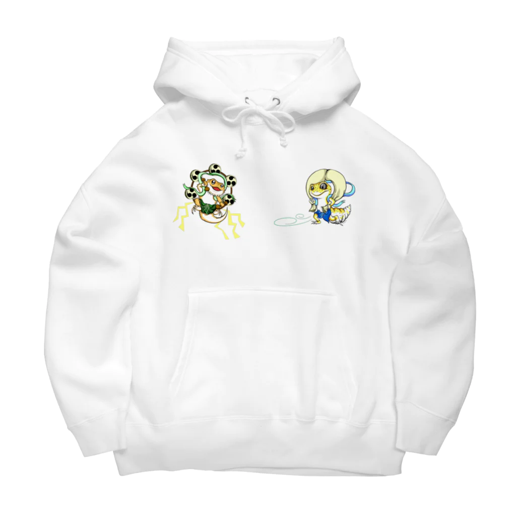 もむのふの爬虫類グッズやさんの雷神フトアゴちゃんバック両面 Big Hoodie