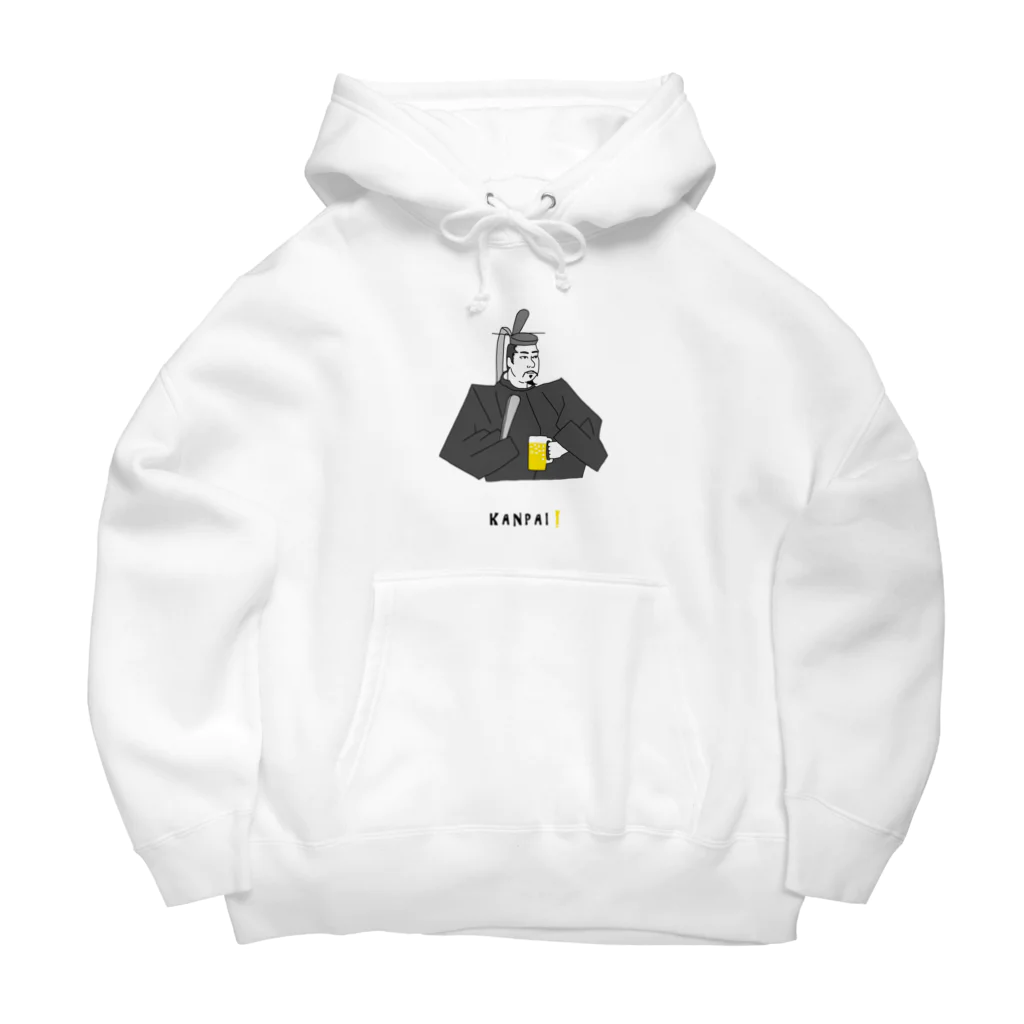 ビールとアート TM-3 Designの偉人 × BEER（源頼朝）黒線画 Big Hoodie