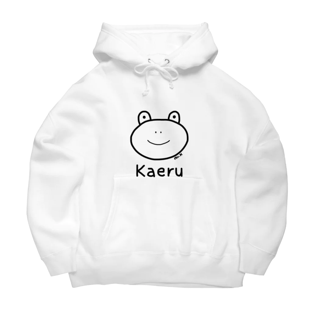 MrKShirtsのKaeru (カエル) 黒デザイン ビッグシルエットパーカー