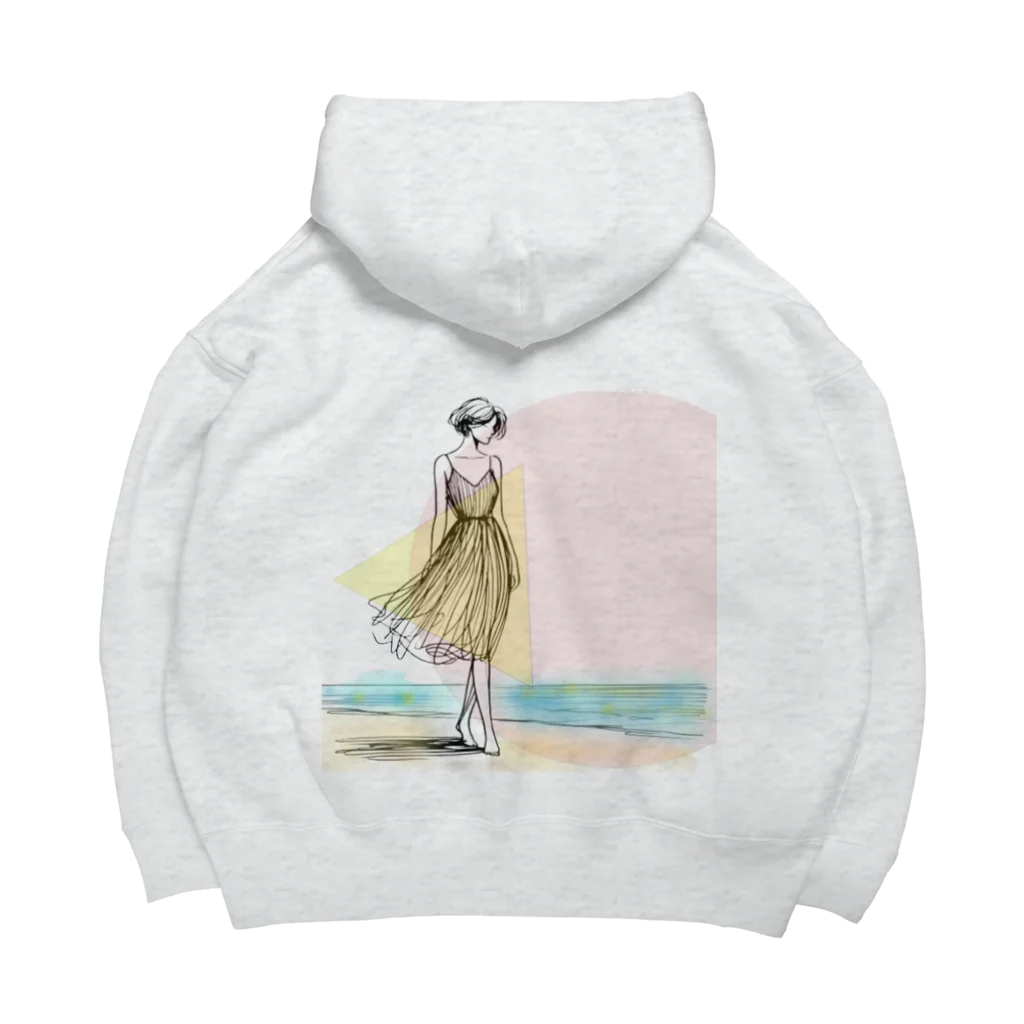 Kura88の海岸を歩く女性 Big Hoodie