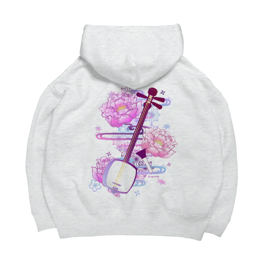 綾錦工房 りこりすの三味線 -雪月花-【牡丹】 Big Hoodie