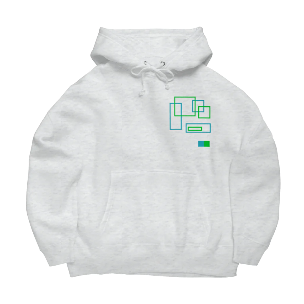 シンプルのシンプルデザインシアン×スプリンググリーン Big Hoodie