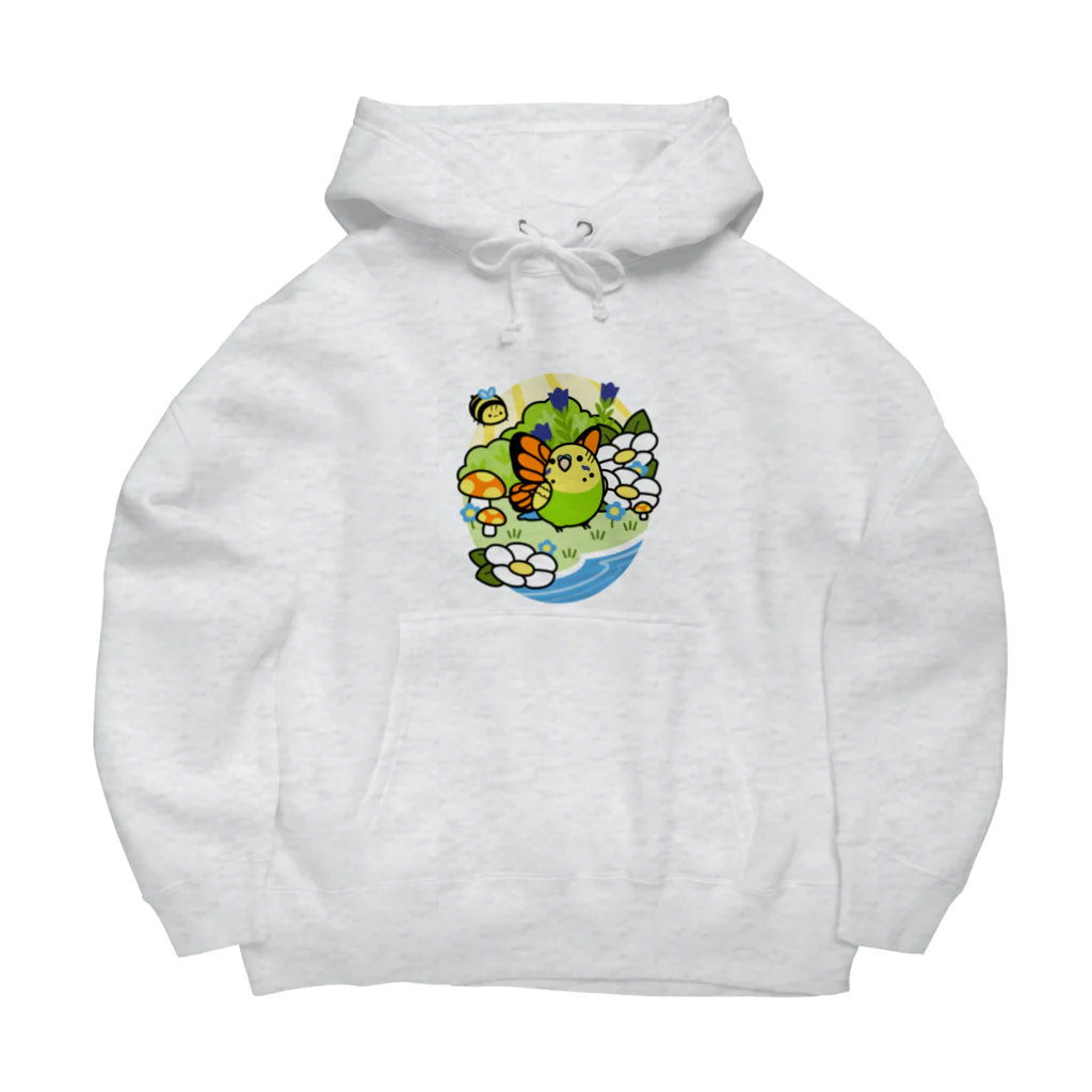 Cody the LovebirdのChubby Bird セキセイインコの妖精 Matcha 一緒に森を守ろう！ Big Hoodie