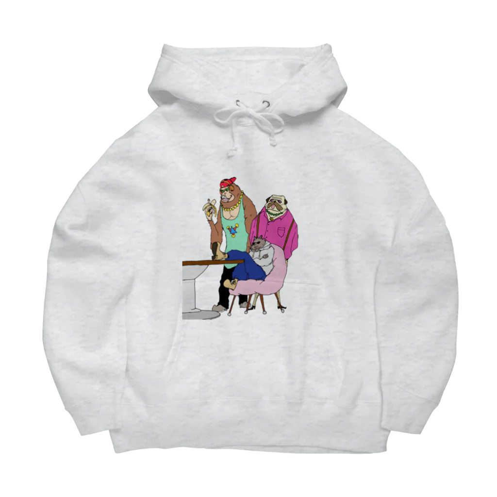 べーぐるおのイラストグッズのアメリカンギャング　「ドギィー」 Big Hoodie