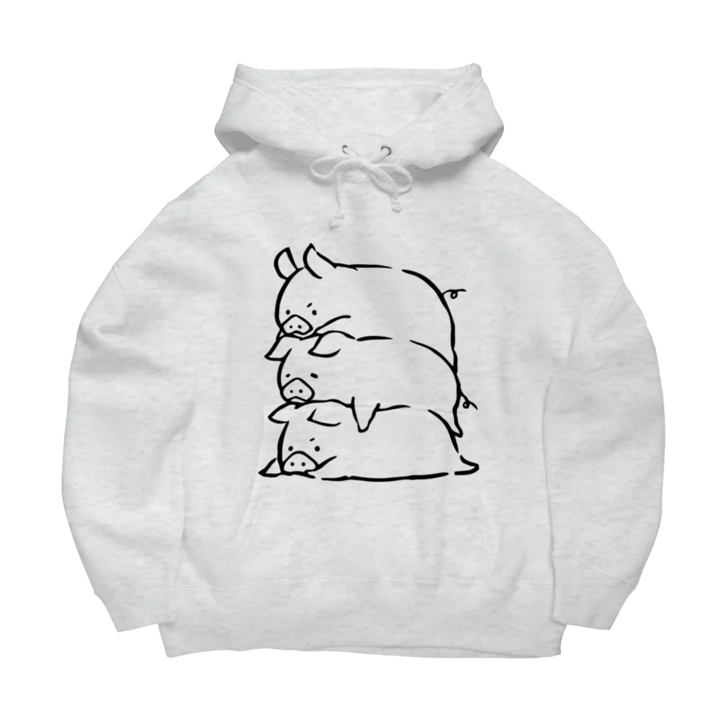 前髪ぱっつん◆SUZURI店の3匹の豚さん Big Hoodie