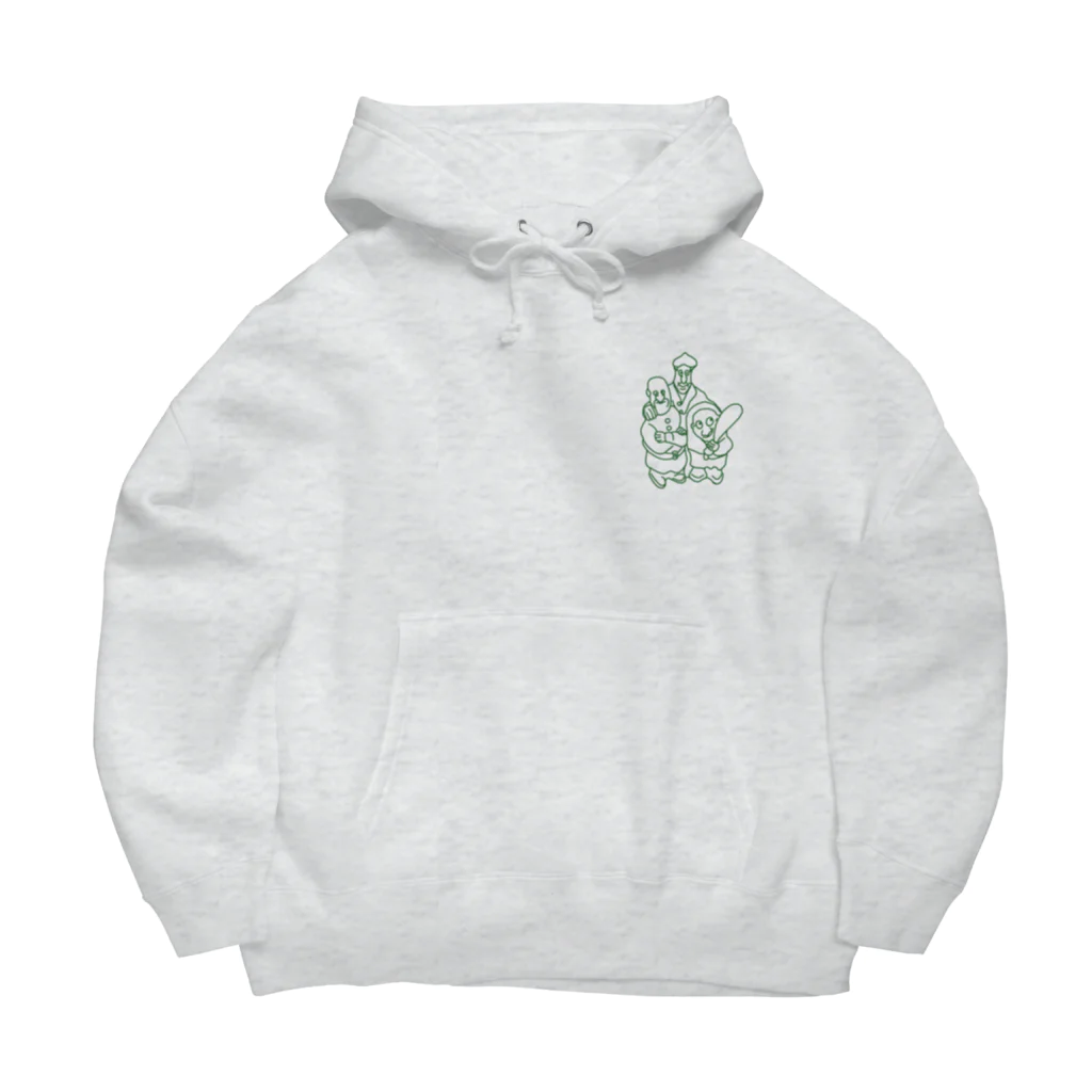 Sankozaka Catan Clubのカタンヤリタイ(盗賊)GREEN logo ビッグシルエットパーカー