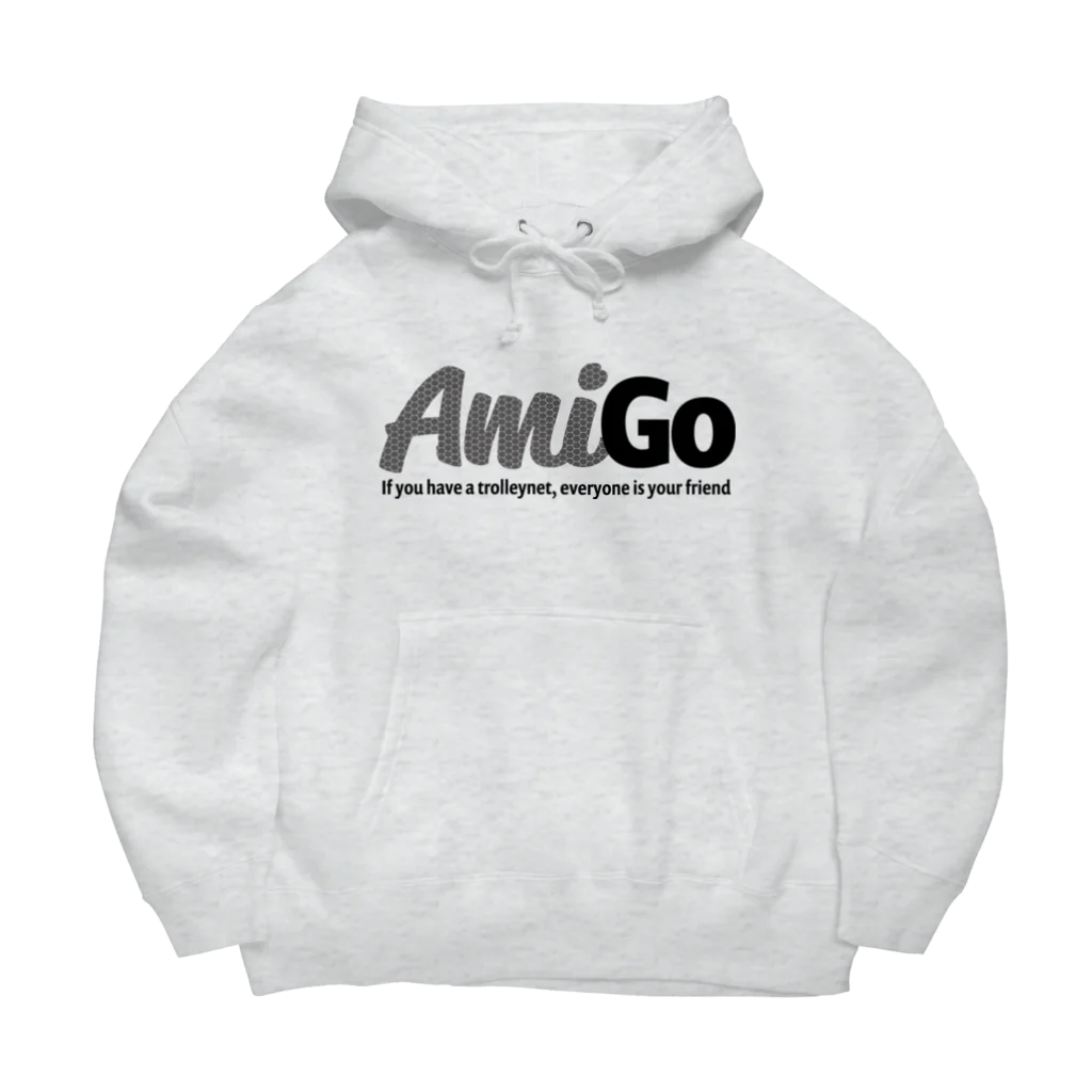 がさっ子クラブのAmiGo-網ーゴ ロゴ（ブラック） Big Hoodie