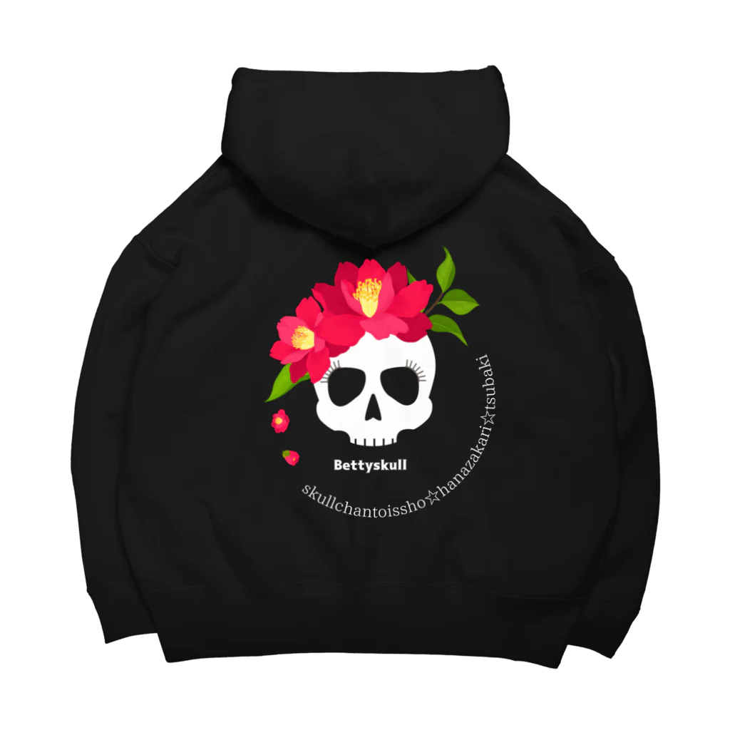 yuki-tsubakiのBetty skull 花盛り Big Hoodie