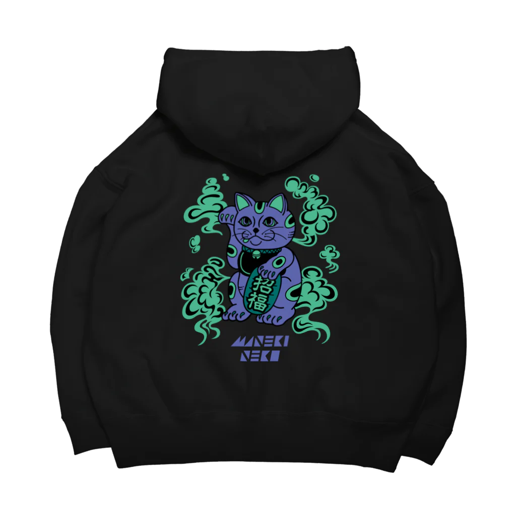 MograDのサイバーパンク招き猫グラフィティ Big Hoodie