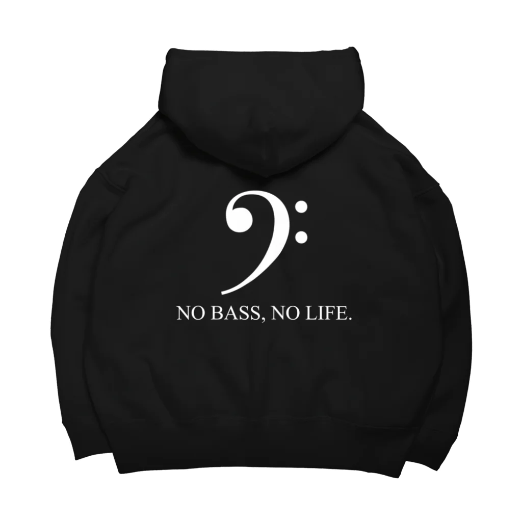 もりてつのNO BASS, NO LIFE. (白文字) Big Hoodie