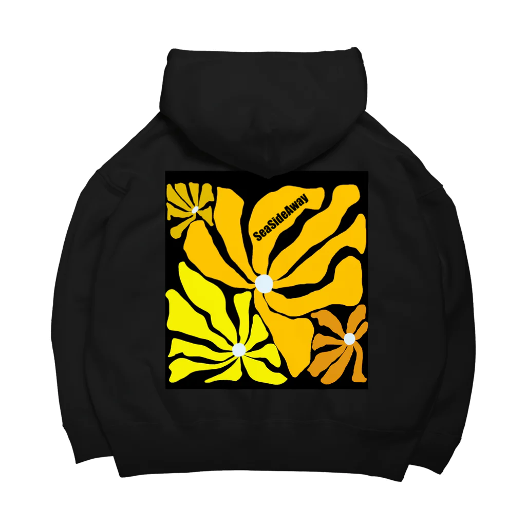 SeaSideAwayのSummerFlowers(ブラックver) Big Hoodie