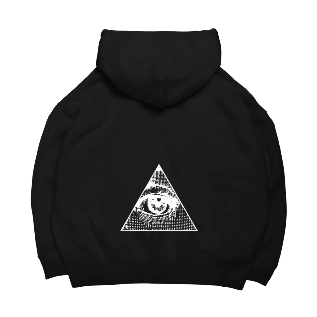 metao dzn【メタヲデザイン】のIlluminati eye triangle (wh)  Big Hoodie