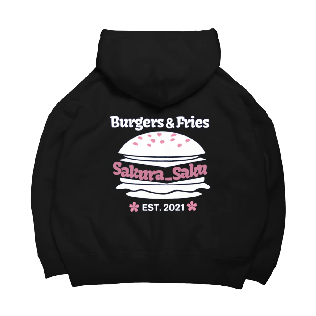 Burgers&Fries Sakura_SakuのBurgers&Fries Sakura_Saku ロゴアイテム（ホワイト） Big Hoodie