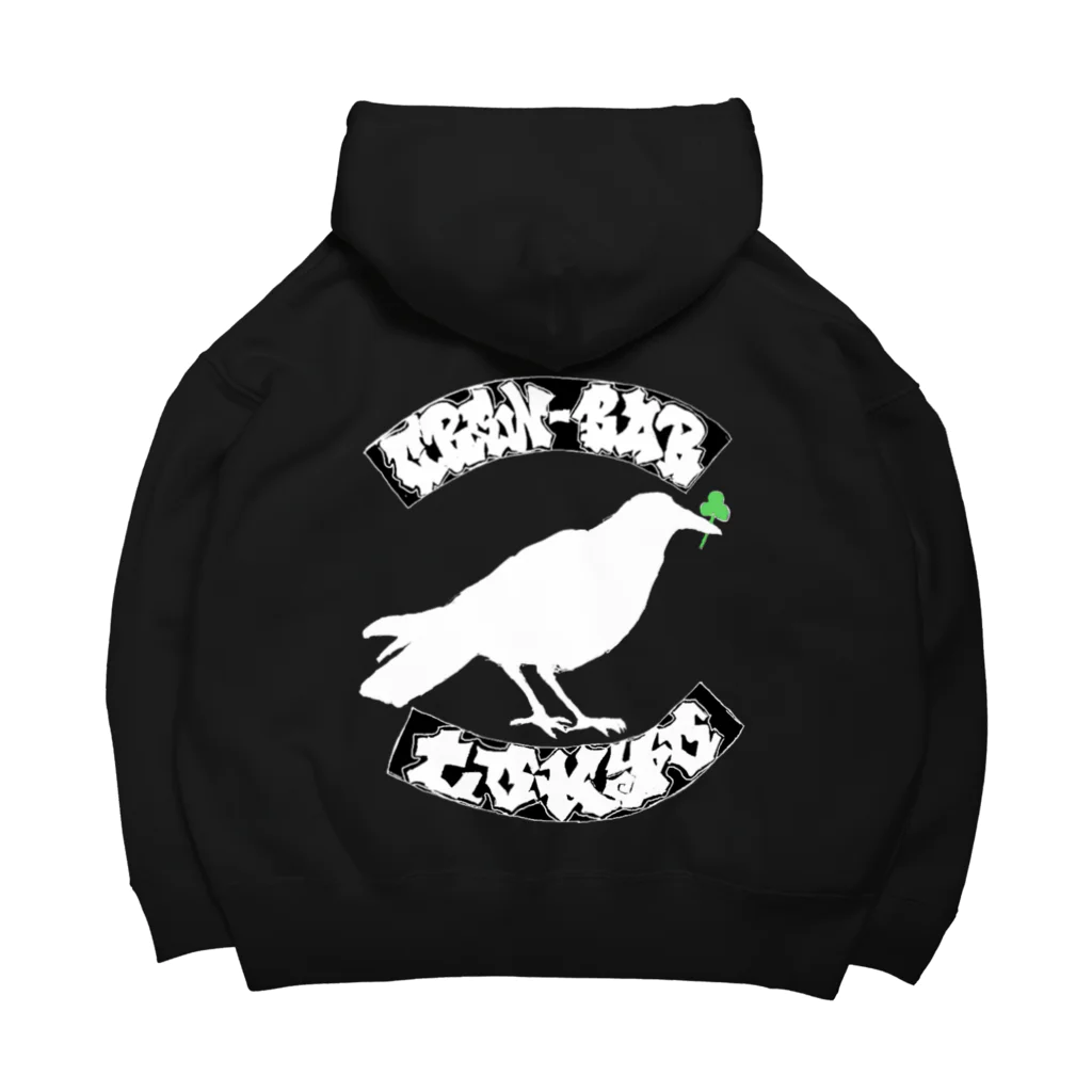 CROW_BAR_NETWORKのビッグシルエットパーカー ブラック Big Hoodie