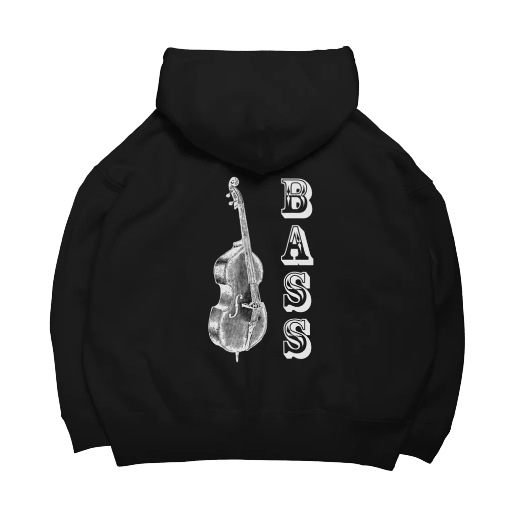 もりてつのコントラバス(レトロ調)・白文字 Big Hoodie