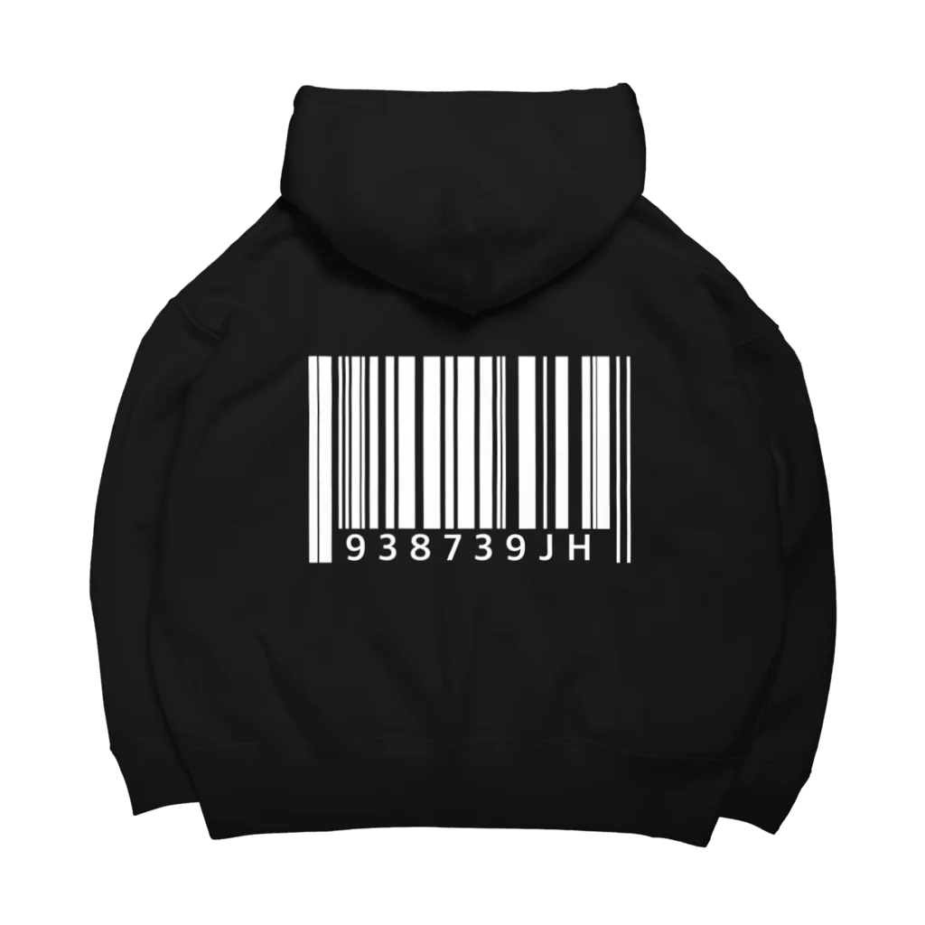 Jackalope Houseの【背面】バーコード(白Ver.) Big Hoodie