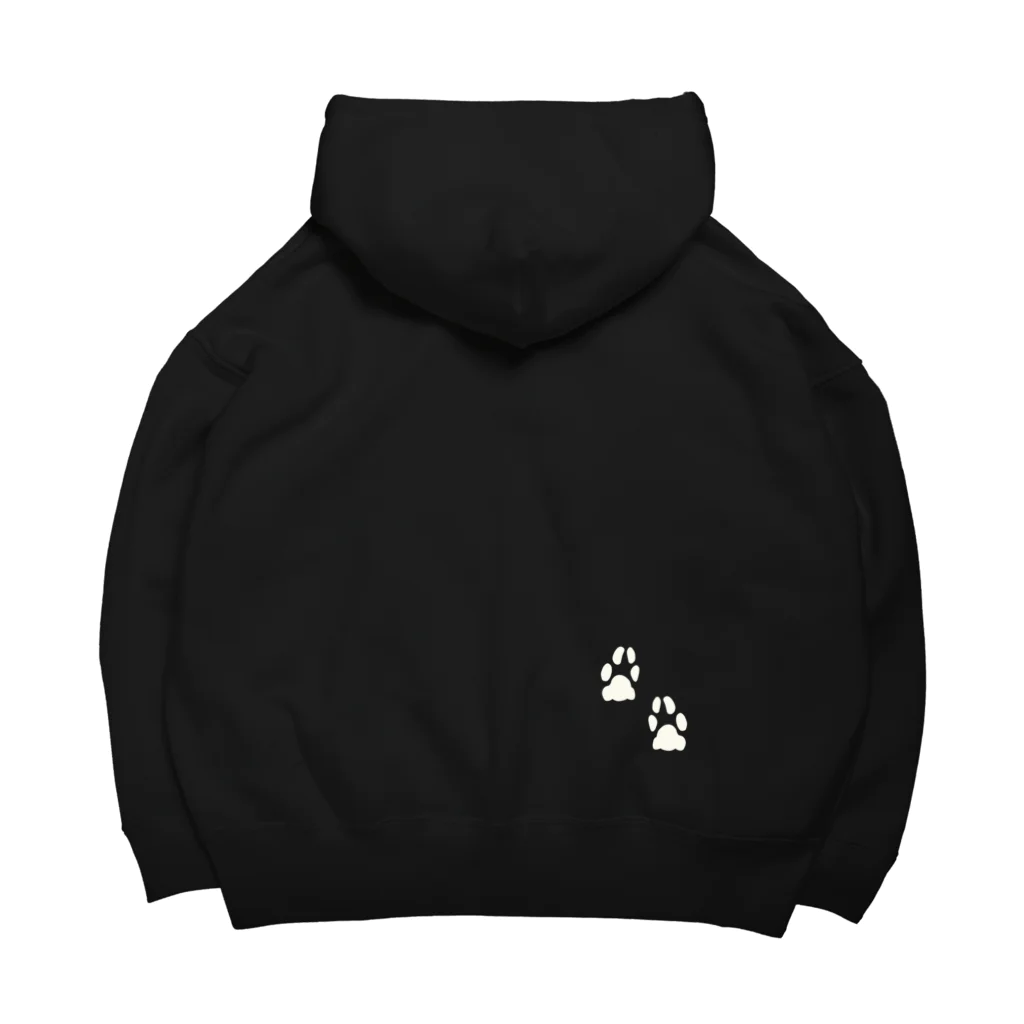 にゃんぽ　はぴねすの毛玉と遊ぶ猫　（白） Big Hoodie