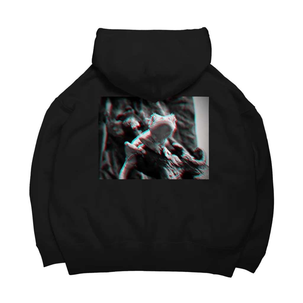 Ata_reptileのCrested Gecko anaglyph Big Hoodie