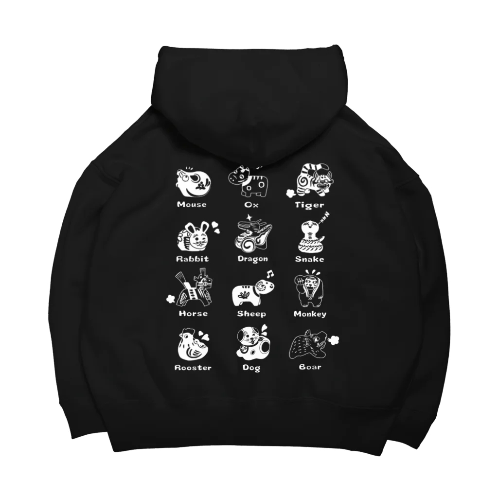 SU-KUのThe Zodiac of Fukushima(白抜き) Big Hoodie