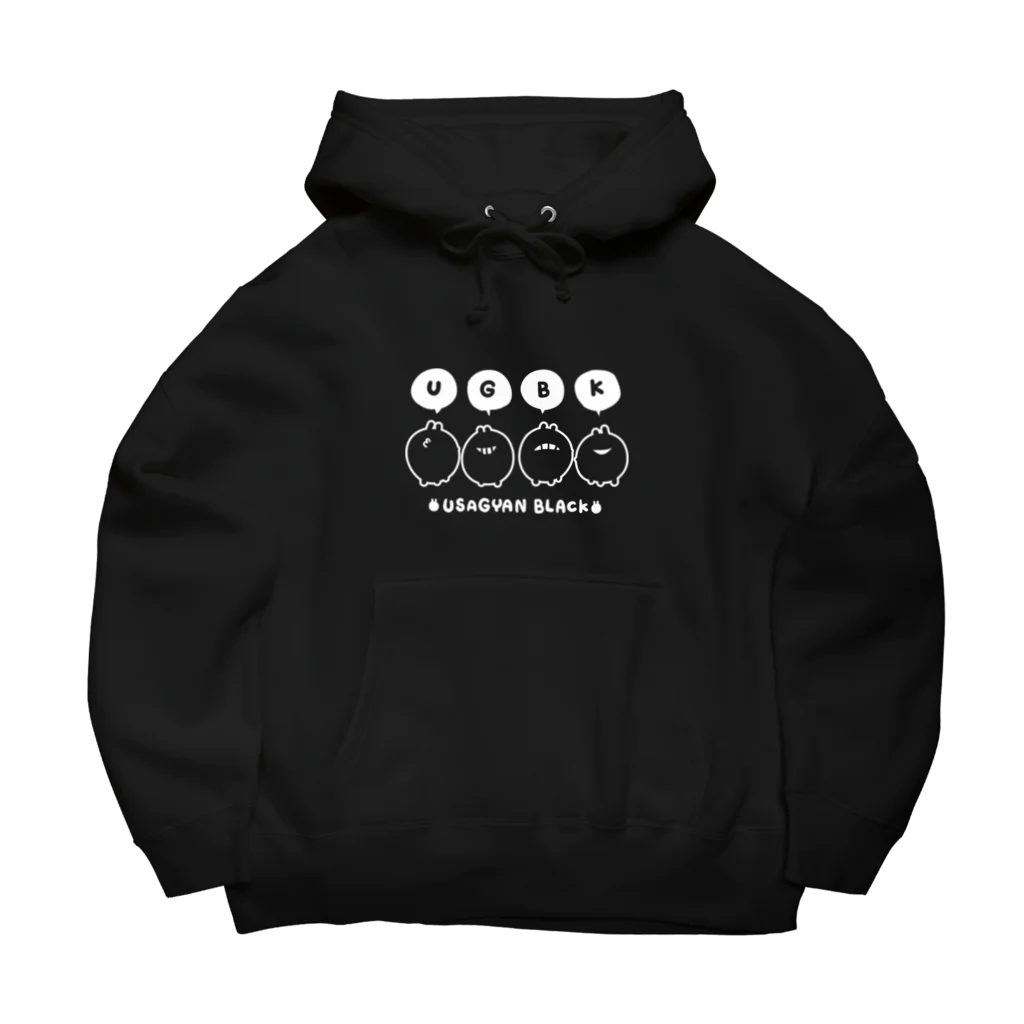 Illustrator JAIBON アパレルグッズのうさぎゃんブラックUGBKデザイン Big Hoodie