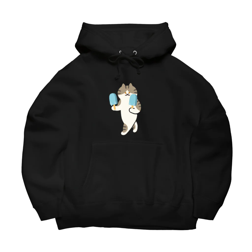 SUIMINグッズのお店の【中】ソーダアイスを意気揚々と運ぶねこ Big Hoodie