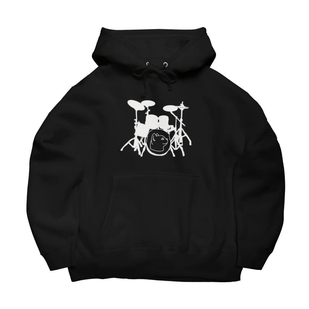 ロジローのドラム(ネコ)白 Big Hoodie