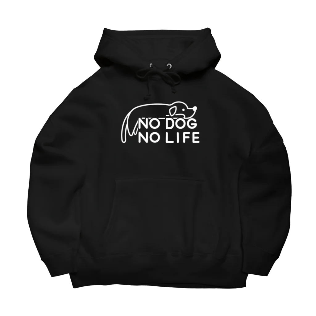 ぽぴーぴぽーのNO DOG NO LIFE(白線) ビッグシルエットパーカー