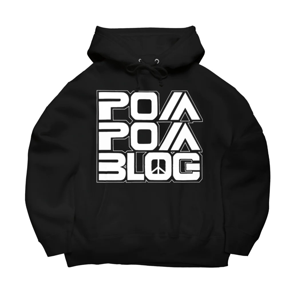 mf@PomPomBlogのPom City Four Logo（white） ビッグシルエットパーカー