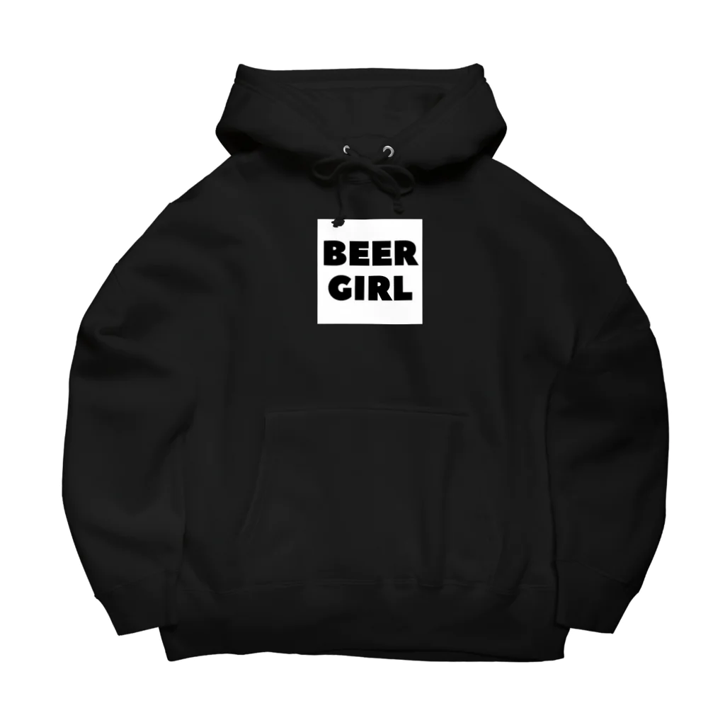 BEERのビールガール_黒字(白背景) Big Hoodie