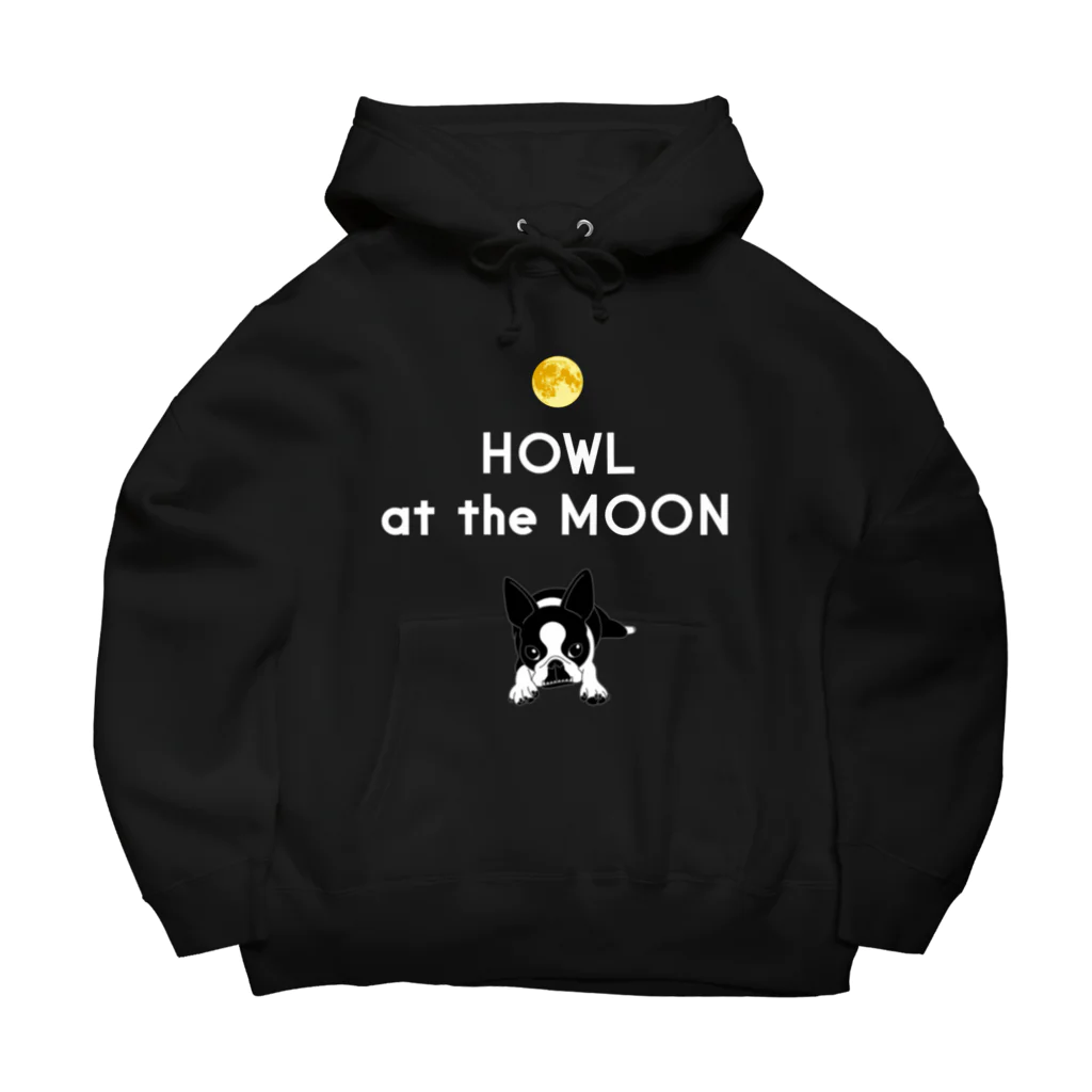コチ(ボストンテリア)のボストンテリア(HOWL at the MOON ロゴ)[v2.8k] Big Hoodie