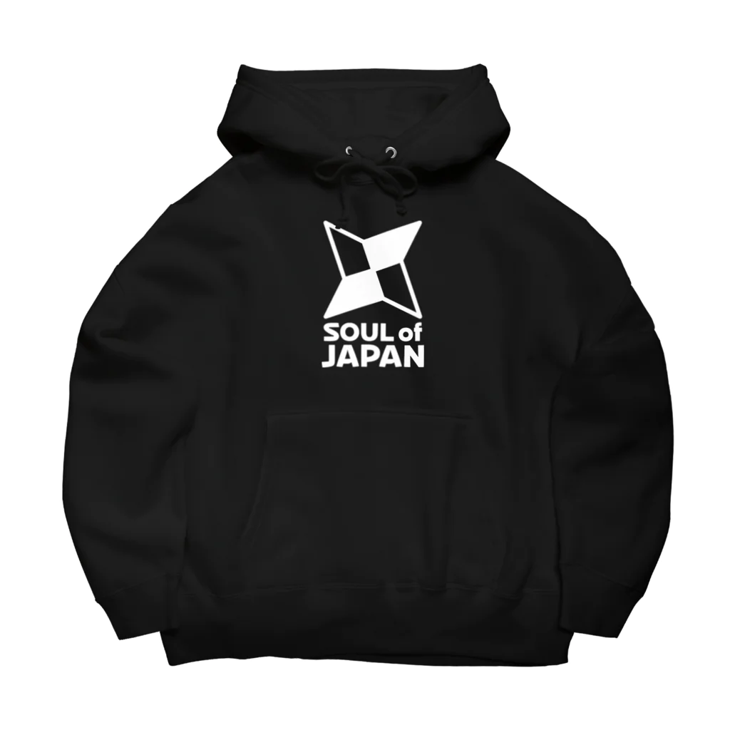 QUQU_WORKSのソウルオブジャパン 折り紙の手裏剣デザイン 大和魂 日本 ホワイト Big Hoodie